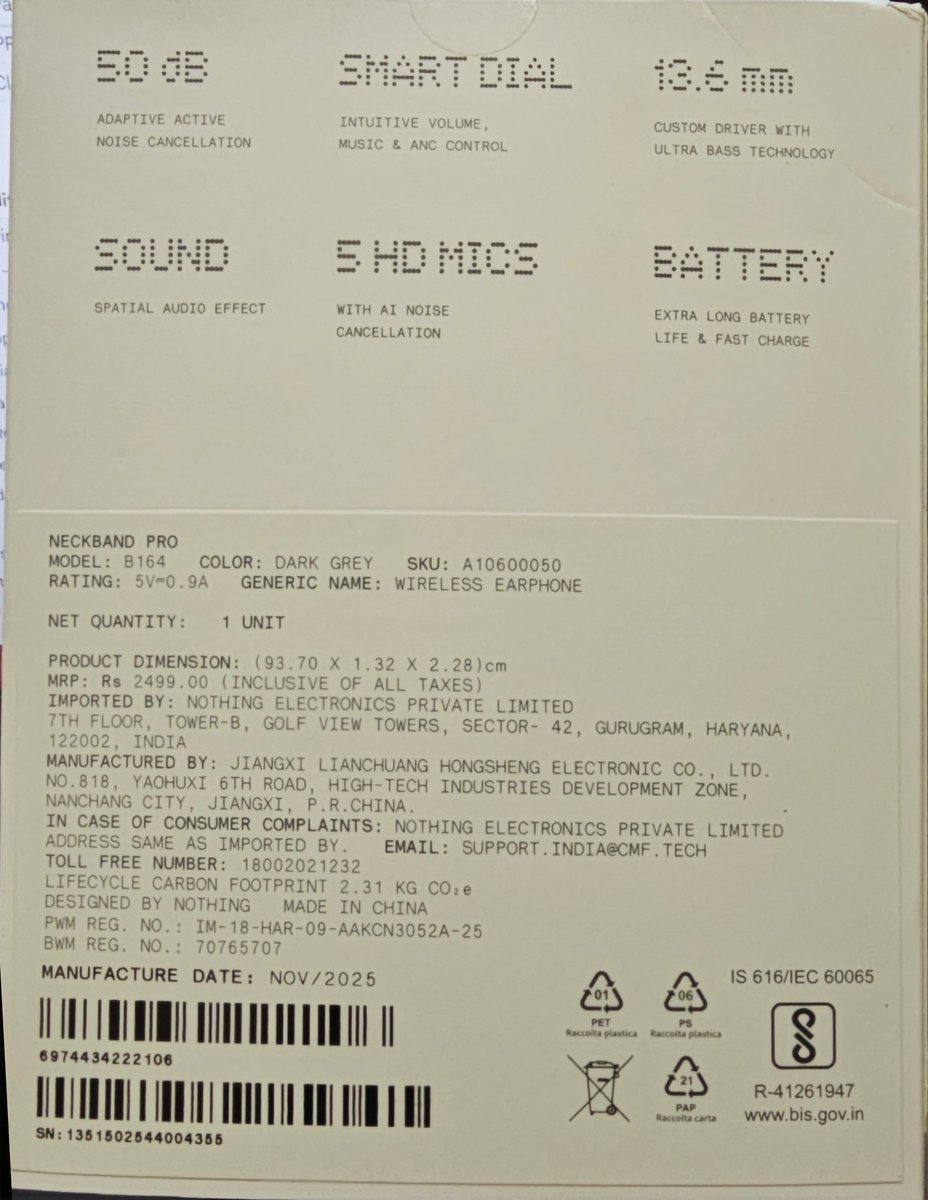 ssenthilsiva's tweet photo. Feel cheated with https://t.co/TXul10Z7is after buying CMF Neckband Pro. Despite followups with CMF, confirmed the product is unauthorized (fake) but https://t.co/Bwunk3kLgn not accepting the mail and encouraging the fake product sellers by not replacing the product. https://t.co/pqkBaddD6b