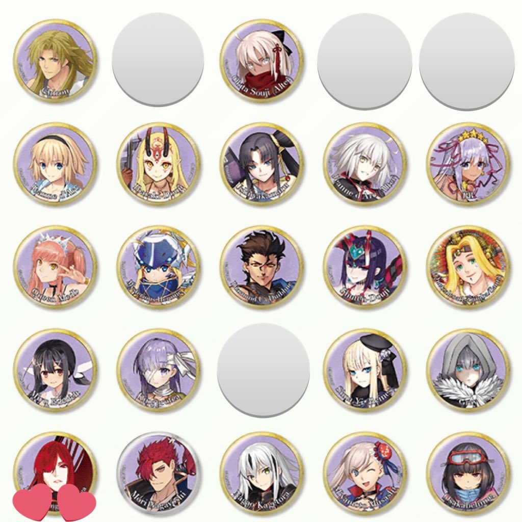 siki_zzz_siki's tweet photo. 【交換】
Fate/Grand Order FGO AnimeJapan AJ 霊基召喚缶バッジ 霊基缶 イベントサーヴァント3

求→魔王信長

譲→画像参照

両日現地参加で最低50個予定です。
(売り切れの場合通販利用)
仮約束となります。
よろしくお願いいたします。 https://t.co/VW7OLrtkqQ