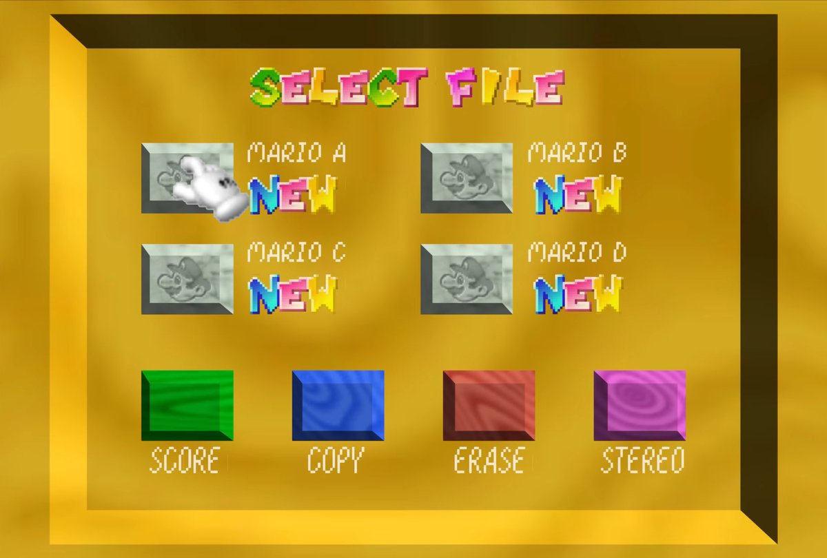 Mario Rumble Main Menu Super Mario 64 Main Menu (1996)