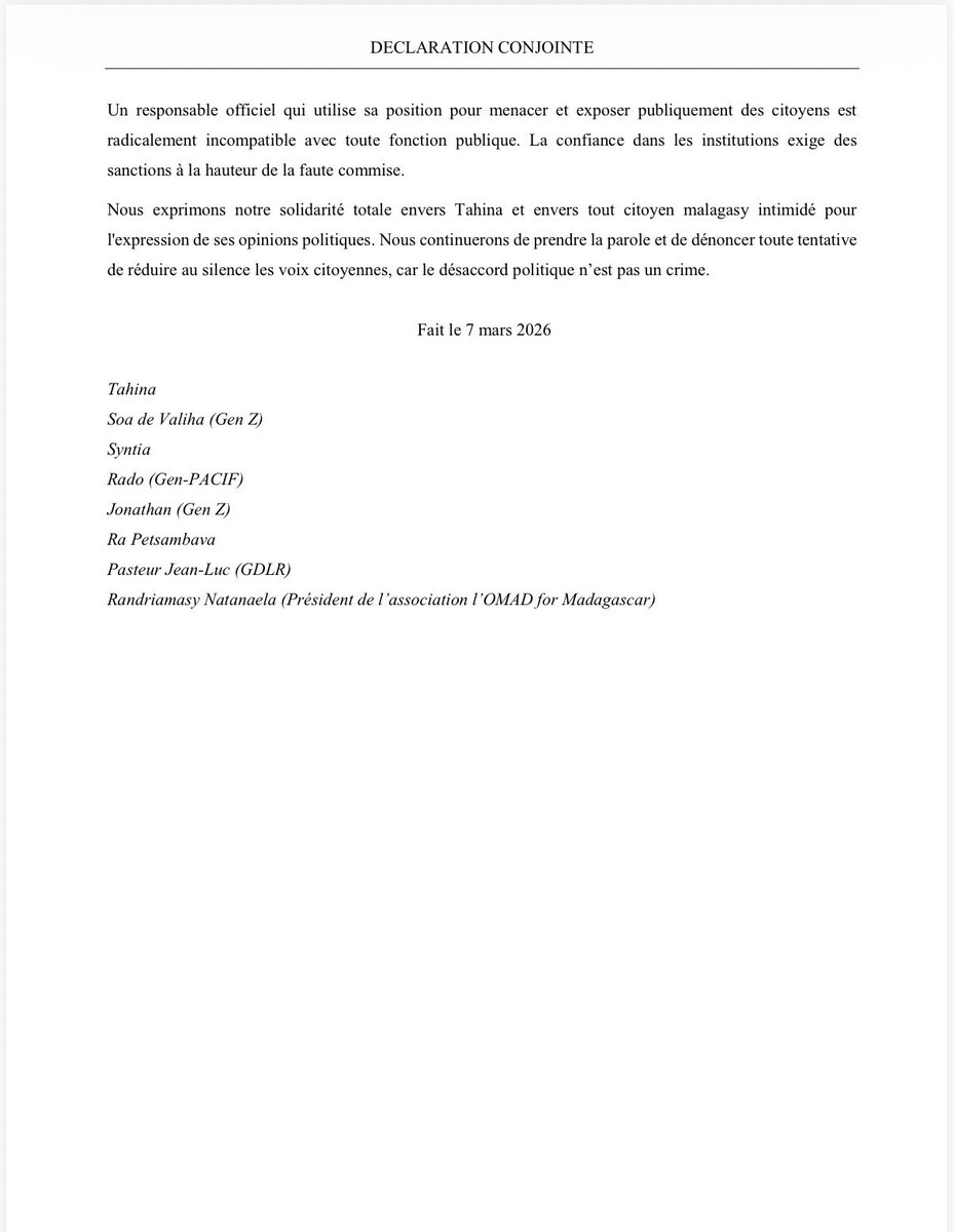 SyntiaRal's tweet photo. @communauté international @ONU_es  @NoticiasONU  @expressmadagascar @tribunemadagascar https://t.co/VckDYWVnSL