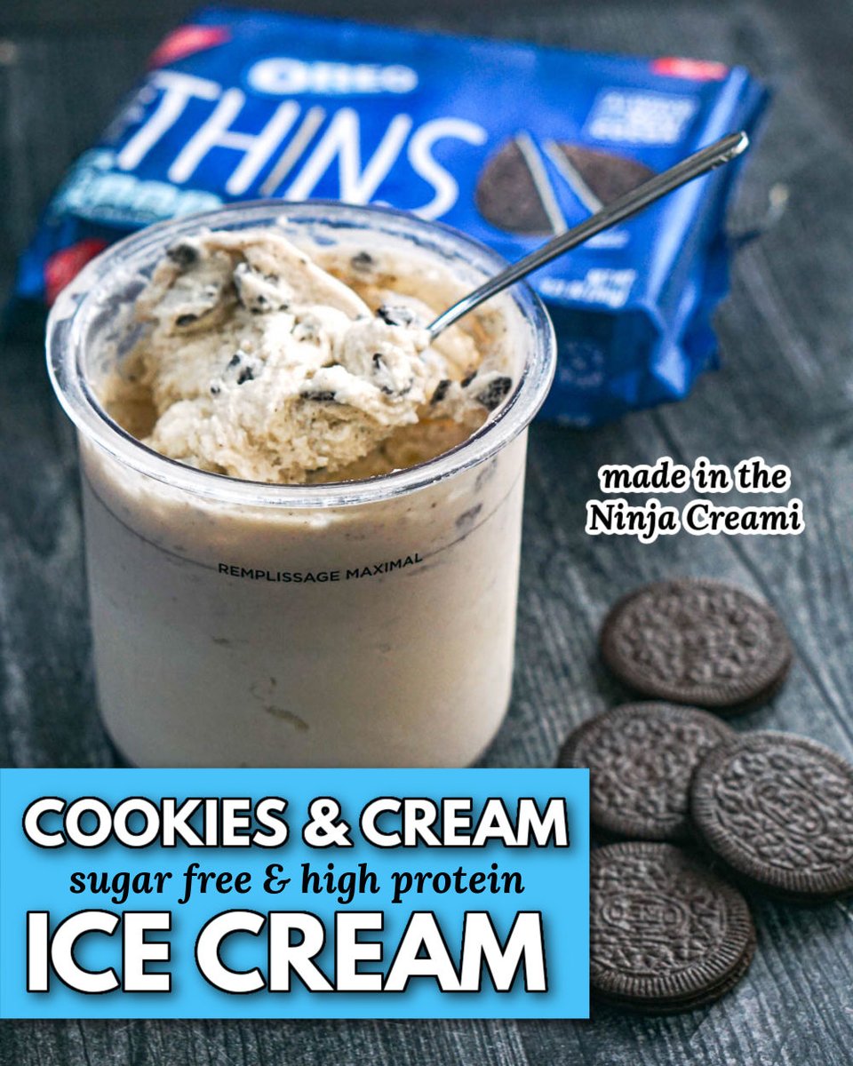 Ninja Creami Cookies and Cream Ice Cream - sugar free, high protein mylifecookbook.com/keto-cookies-a… via <a href="/mylifecookbook/">Denise Z Wright</a> #keto #ninjacreami #sugarfree
