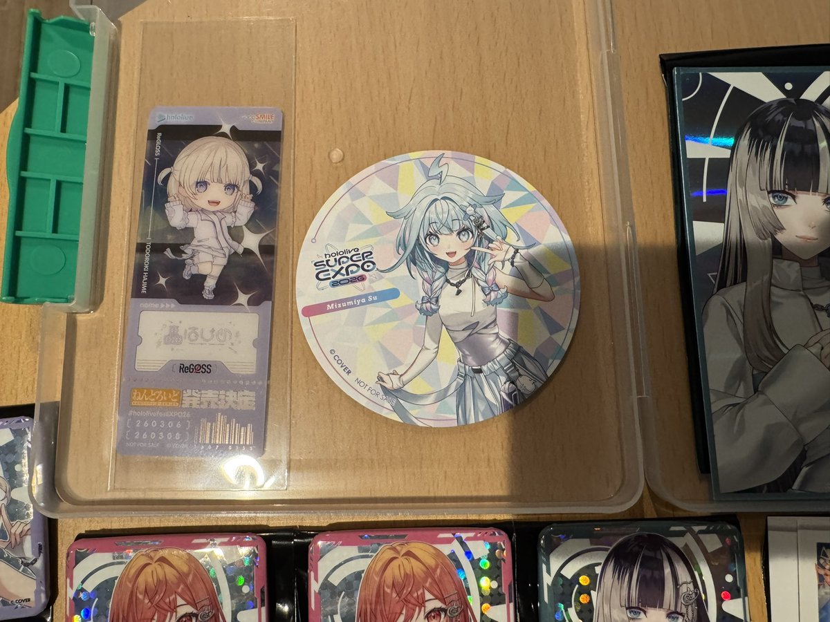 inv_yoel11's tweet photo. 交換募集 ホロライブ  SUPER EXPO 2026

スクエア缶バッジ・チェキ風カード・色紙 ・グッドスマイル特典・コースター

🐚・🌃・🐧⚡・🎧🔧・ 💅✨・💬🔁💙・☺️🐅・🎤👑

譲) 写真

求) 同種🎹✨

明日stage4前後の現地手渡し希望です
後日都内手渡しもしくは郵送も可能です

お気軽にお声掛けください https://t.co/tBxwFC8b44