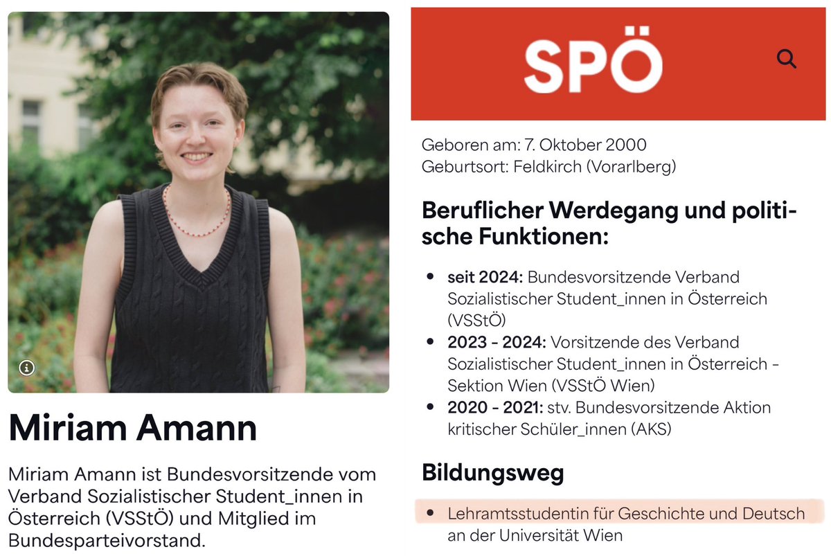 Ich habe kurz in die Liveübertragung des SPÖ-Parteitages hineingehört. Ihre kurze Rede beschließt Frau Miriam Amann, Lehramtsstudentin für Geschichte und DEUTSCH, mit dem Wort

„Freund*innenschaft“.

Mir scheint, als wären weniger die ,Hochschulen chronisch unterfinanziert‘