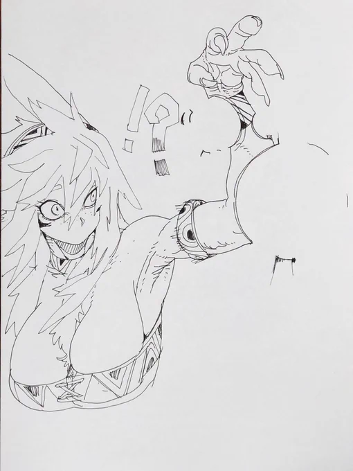 肘痛を表した落書き、とにかく痛いです。 