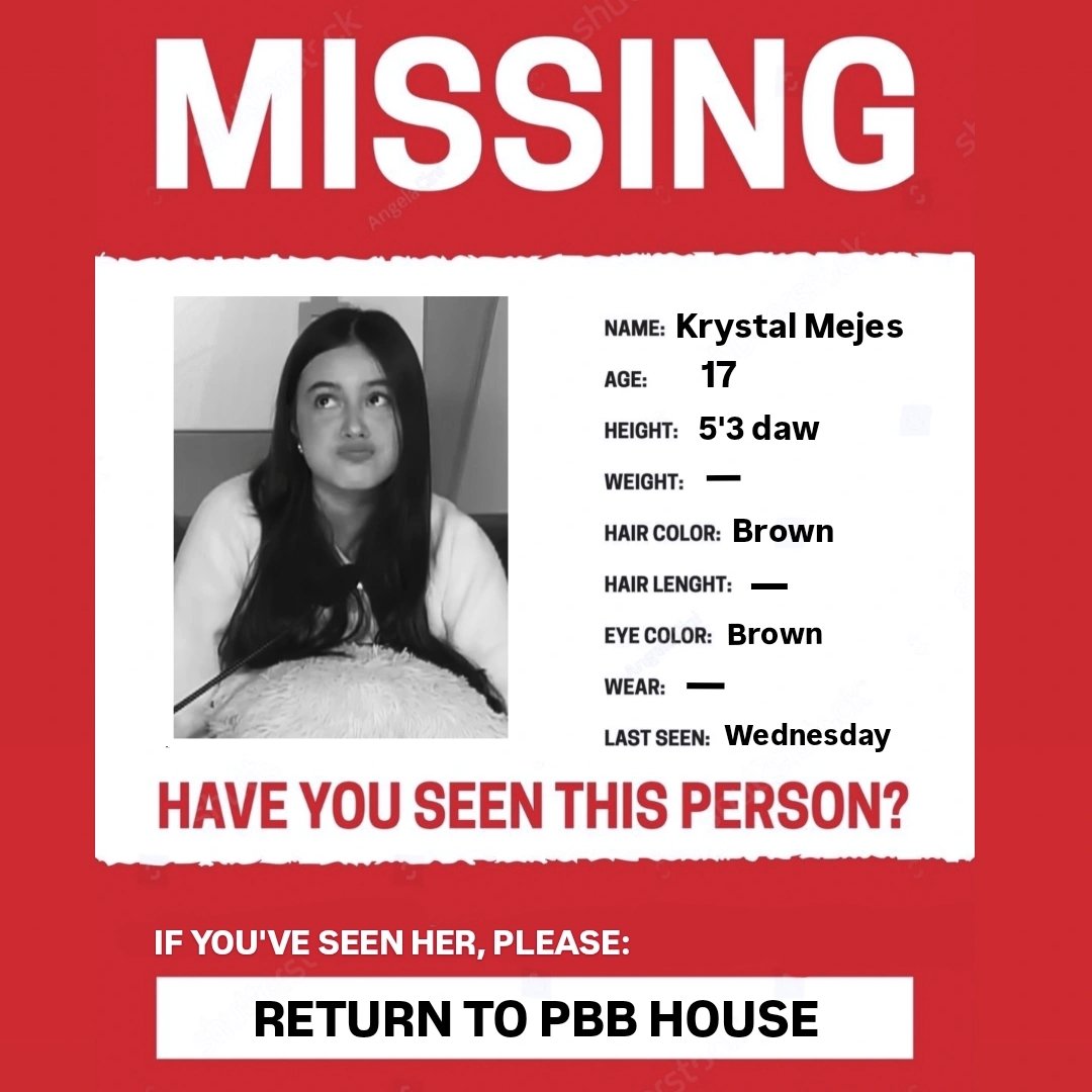 talaskrys's tweet photo. miss na miss na kita, nhak. ang fantasy ko tonayt ay oplan ibalik si krystal mejes sa bnk! 

FINDING KRYSTAL MEJES https://t.co/xGABicufKY