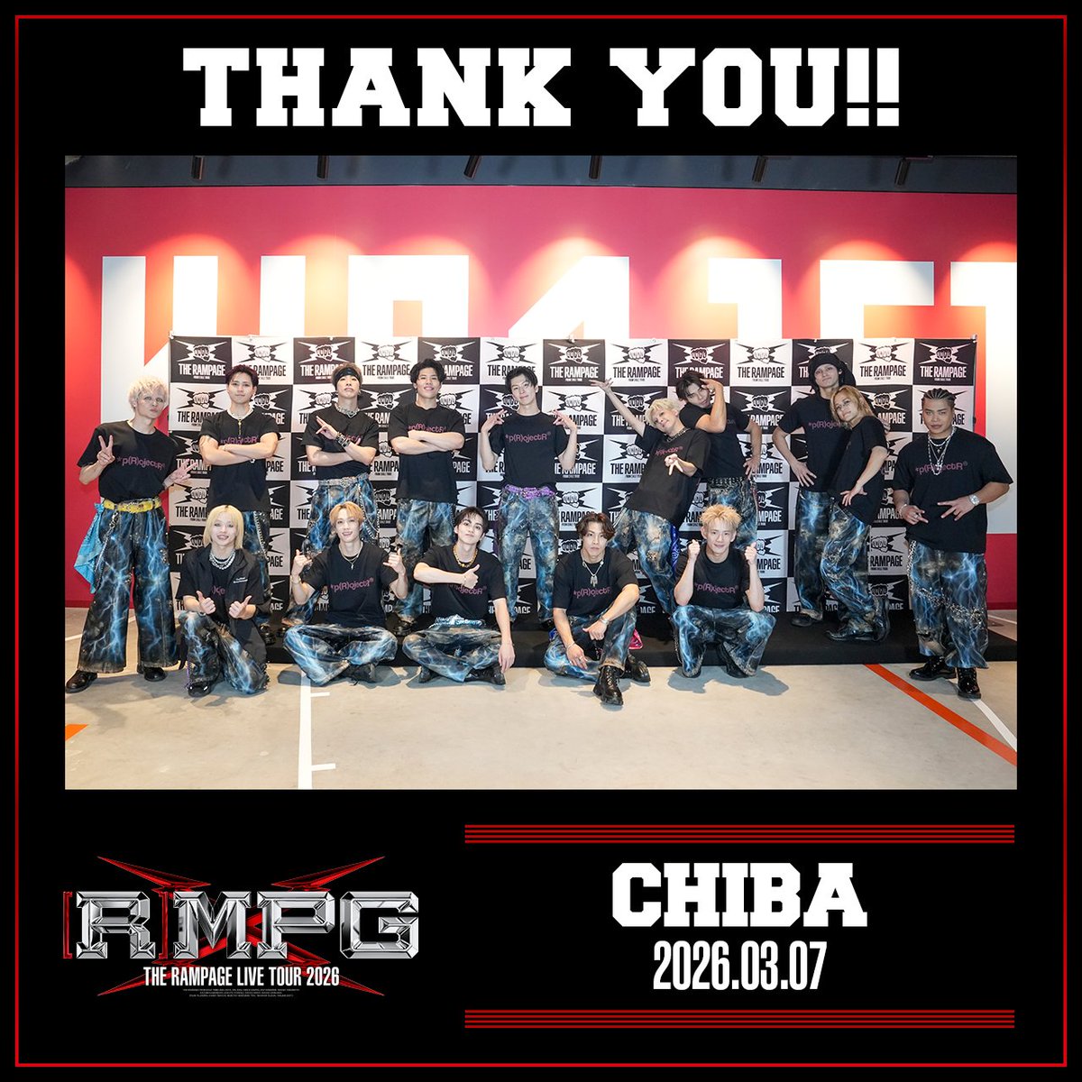 therampagefext's tweet photo. THE RAMPAGE LIVE TOUR 2026 "(R)MPG"

⚡️03.07 CHIBA⚡️

❤️‍🔥THANK YOU❤️‍🔥

#THERAMPAGE #RMPG https://t.co/62wmJnmJ6w