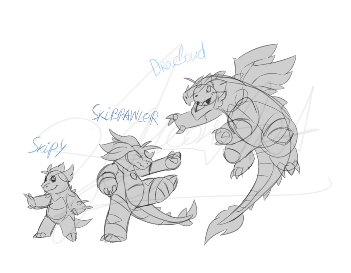 NeonartL's tweet photo. Heres my first post. And this will be a Fakémon and his evolutions 

Skipy - The sky wandering Pokémon.

Skibrawler - The Sky Warrior Pokémon 

Dracloud - The Cloud Dragon Pokémon

#Pokémon #Fakémon #Neonart #Neon #Art https://t.co/kzAmIN2C77