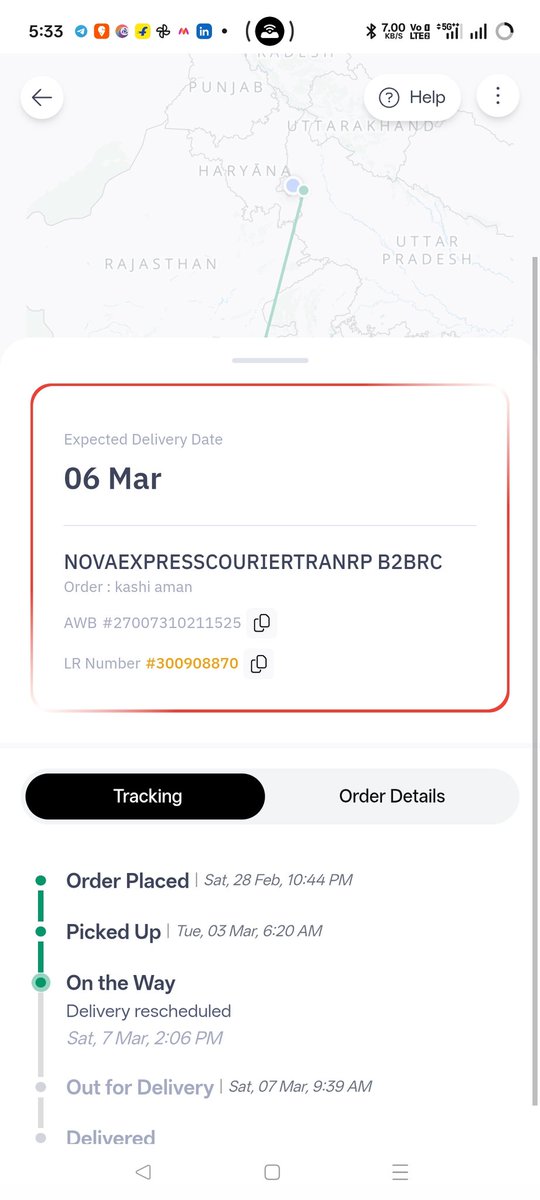 Ashishvaibhav13's tweet photo. @Delhivery booked from New Delhi to Ujjain. Delivery boy called after reaching Ujjain, I requested route change due to protest at Patidar Bridge.He said delivery will be done next morning but still not received.Calls are not being answered and now he says parcel is in office. https://t.co/yB9HZmAfHT