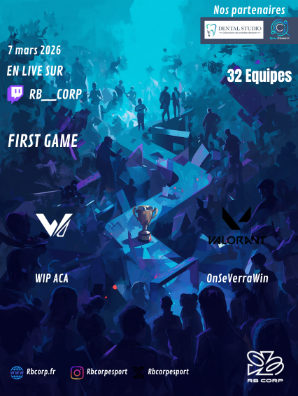 LE TOURNOI COMMENCE !📷

32 équipes s'affrontent pour décrocher la victoire finale ! 🏆

📺En LIVE sur notre Twitch : twitch.tv/rb__corp

Le chemin sera long et semé d'embûches... Qui aura la détermination pour aller jusqu'au bout ? 💪

<a href="/WIP_EsportsTeam/">WIP Esports</a>  vs #OnSeVerraWin -