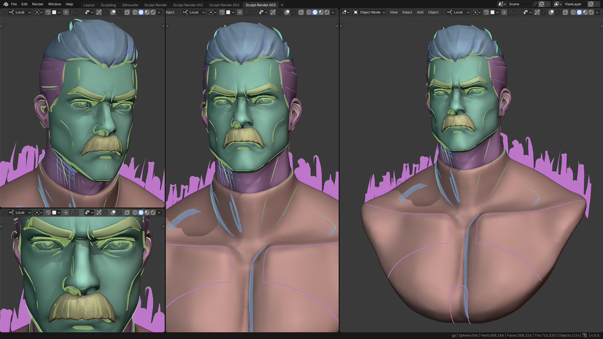 YanSculpts's tweet photo. Speed sculpted Omni-Man a while back in Blender. 

Posted a timelapse on my channel: YT/YanSculpts, check it out! 

#digitalsculpting #sculpting #blender3d #sculpture #omniman https://t.co/oSya2Kob4N