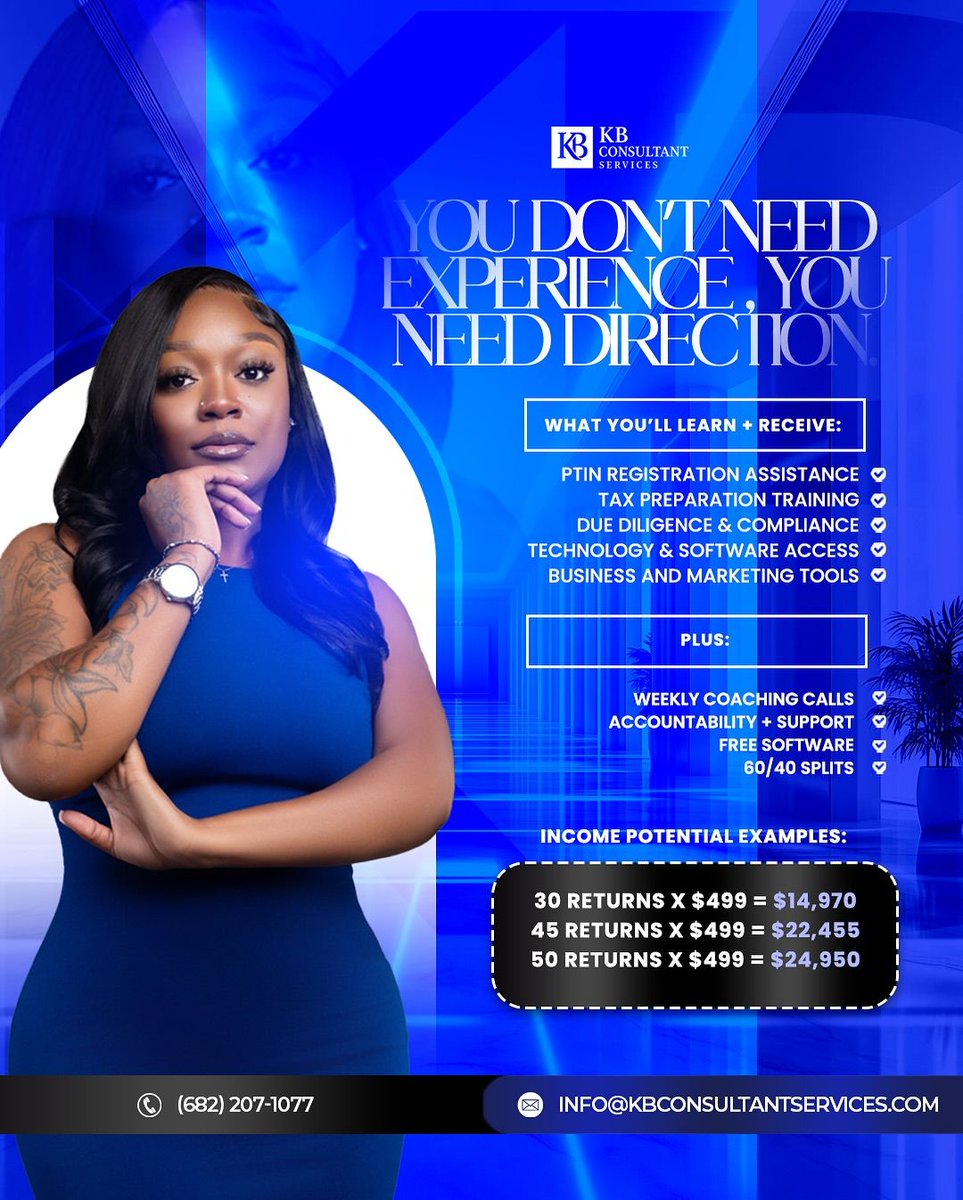 dembelecreative's tweet photo. Another clean tax flyer design done ✔️

If you're a tax professional looking to attract more clients this tax season, a professional flyer can make a big difference.

Need something like this for your brand?

📩 Send me a DM to get started.
#taxsabkabachega #brandielove #fypシ https://t.co/VVFubJUyaK