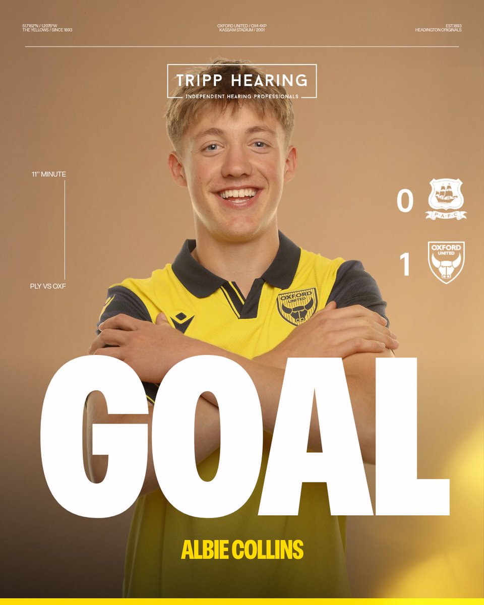 AcademyOUFC's tweet photo. GOAL!
Albie Collins towers above the Plymouth defender to head us into a lead

#OUFC| 🟢0-1🟡| ‘11 https://t.co/8TUw7TJj0X