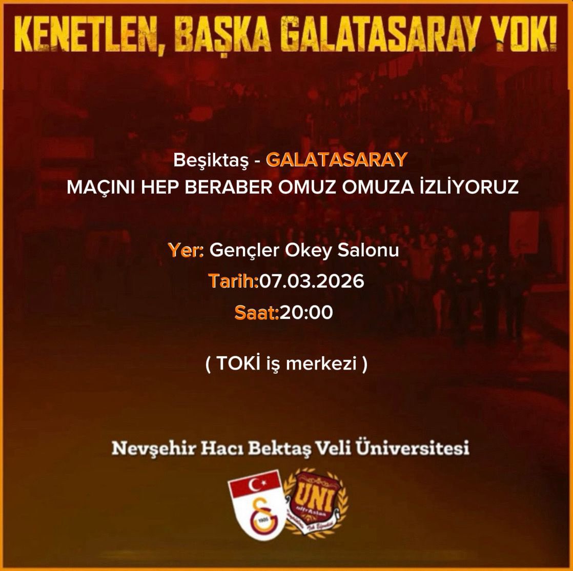 uANevsehirUNI's tweet photo. “ŞEHRİN TEK HAKİMİ”

GALATASARAY - jimnastik kulübü maçını mekanımızda hep beraber omuz omuza izliyoruz!

#uAUNINEVŞEHİR
#ultrAslanUNI https://t.co/hhShCVkMLp