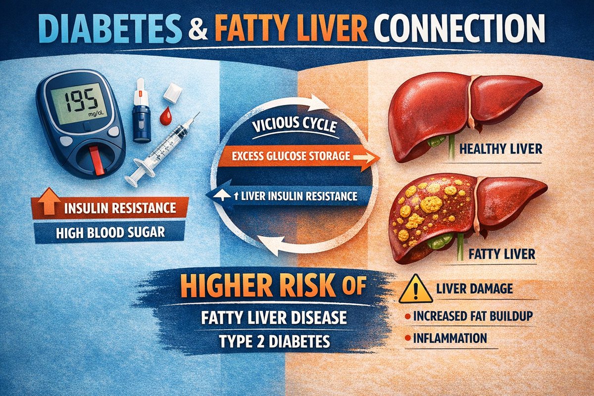 HospitalTraders's tweet photo. Diabetes and Fatty Liver Connection

Fatty liver can worsen diabetes control.

Protect kidneys, heart, nerves, liver and eyes.

Book Diabetes Organ Risk Assessment

#DiabetesAwareness #FattyLiver #ControlBloodSugar #PreventComplications #ProtectYourOrgans https://t.co/fSX8HV15LX
