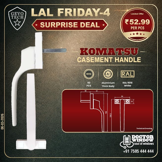 DOCTORWINDOW_IN's tweet image. GEVO TECH MIAMI TOUCHLOCK STRIKER
GEVO TECH KOMATSU CASEMENT HANDLE
GEVO TECH STAR DOOR ADJUSTABLE ROLLER
GEVO TECH TORNADO ARM STAY (SS201)

#touchlock #handles #doorroller #armstay #doctorwindow #soulofwindows #hardware #hardwareaccessories #door #window