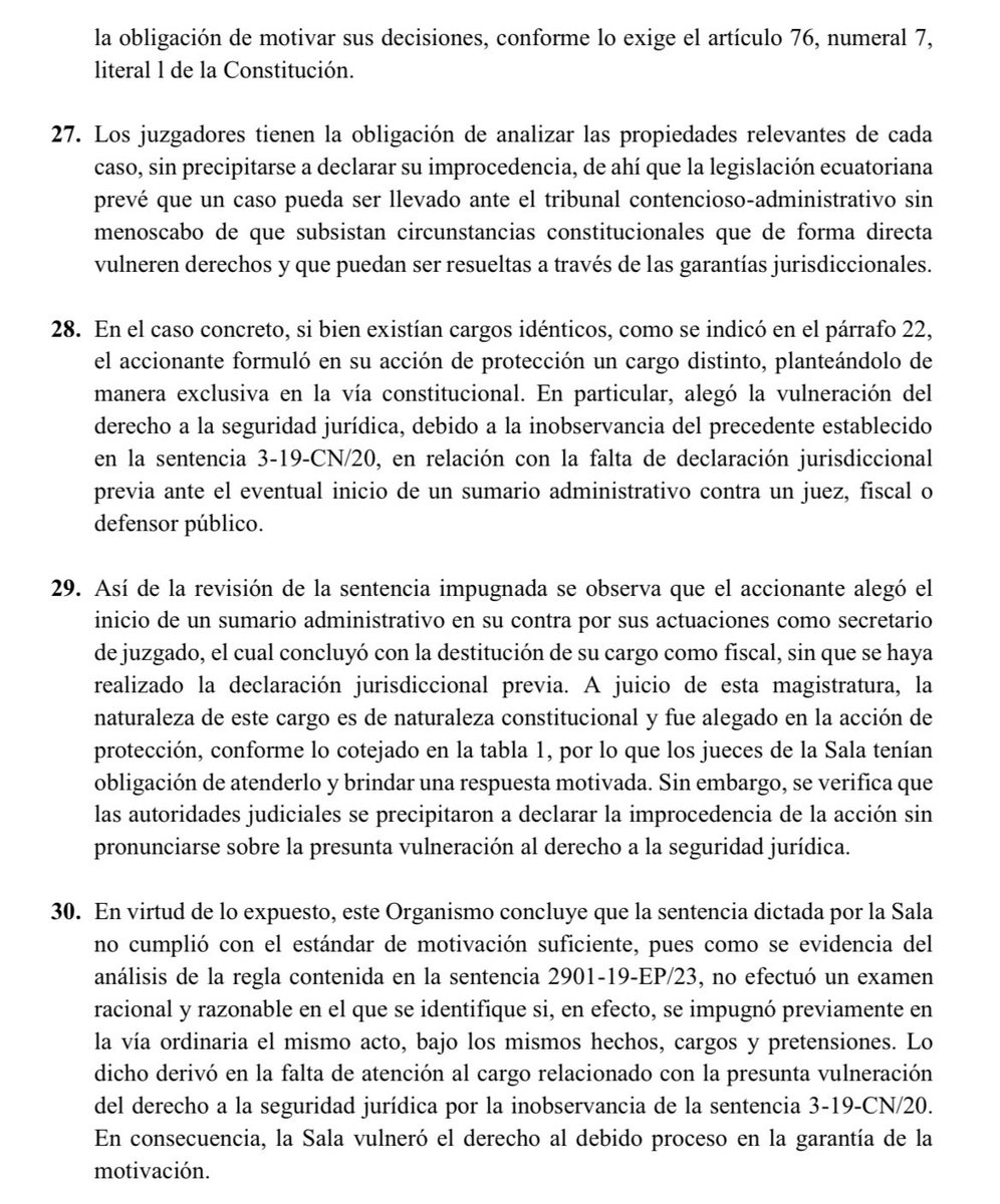 🔴Obligación de los jueces que conocen una acción de protección luego de un juicio contencioso-administrativo 

▶️Un fiscal que fue destituido por error inexcusable, planteó primero una acción contencioso administrativa y luego presentó una acción de protección. 

▶️Los jueces