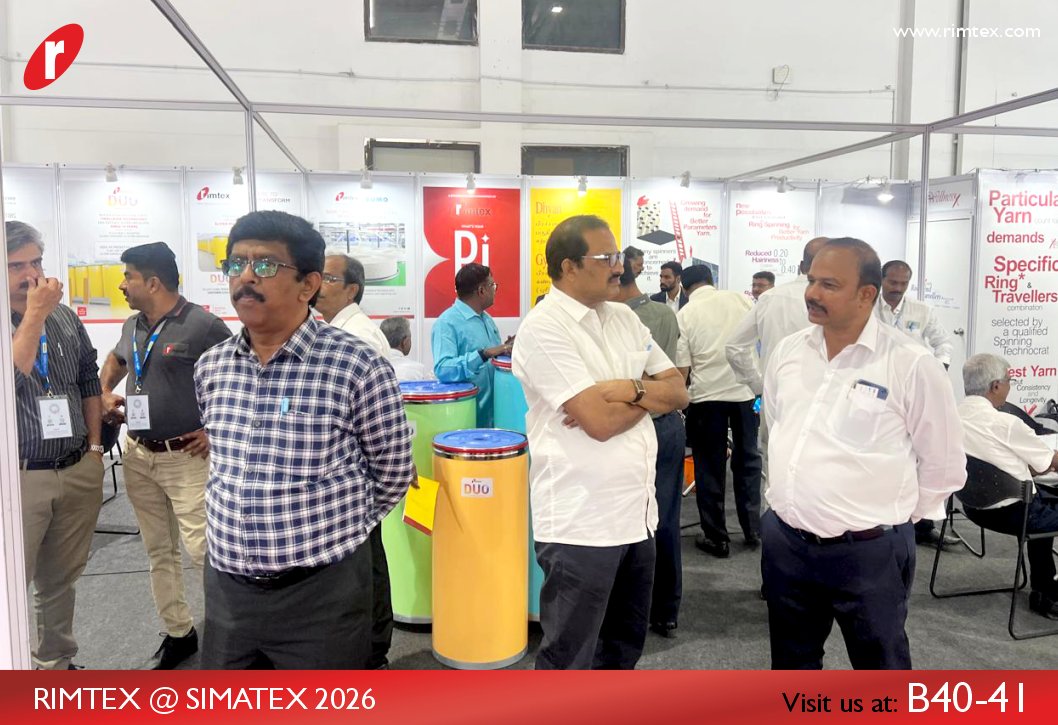 RimtexIndia's tweet photo. Great conversations and interest in Rimtex #SliverCan innovations at the ongoing #Simatex2026. Spinners are exploring new benchmarks in sliver handling &amp; productivity with our advanced solutions.
#RimtexIndustries #HereToTransform #SpinningCans #SliverManagement #spinningindustry https://t.co/ADCknMFgPi