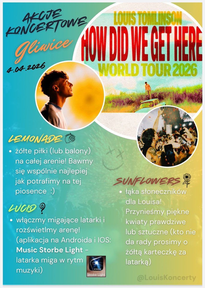 Z przyjemnością ogłaszamy Wam wybrane AKCJE KONCERTOWE! 💛

Teraz wszystko w Waszych rękach!
RT, komentarze, udostępnianie, przekazywanie znajomym mile widziane 😊

Jak ktoś jest chętny do pomocy w organizacji - szczegóły w kolejnych tweetach 👇

W razie pytań zapraszamy na DM