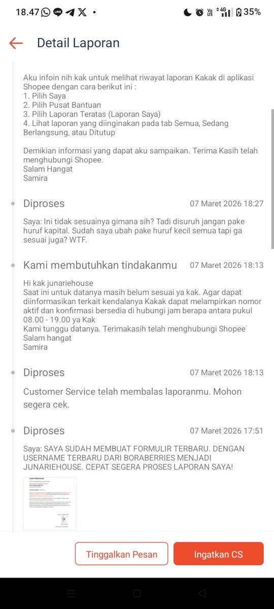 Udah diujung tanduk ngurus laporan akun 😭