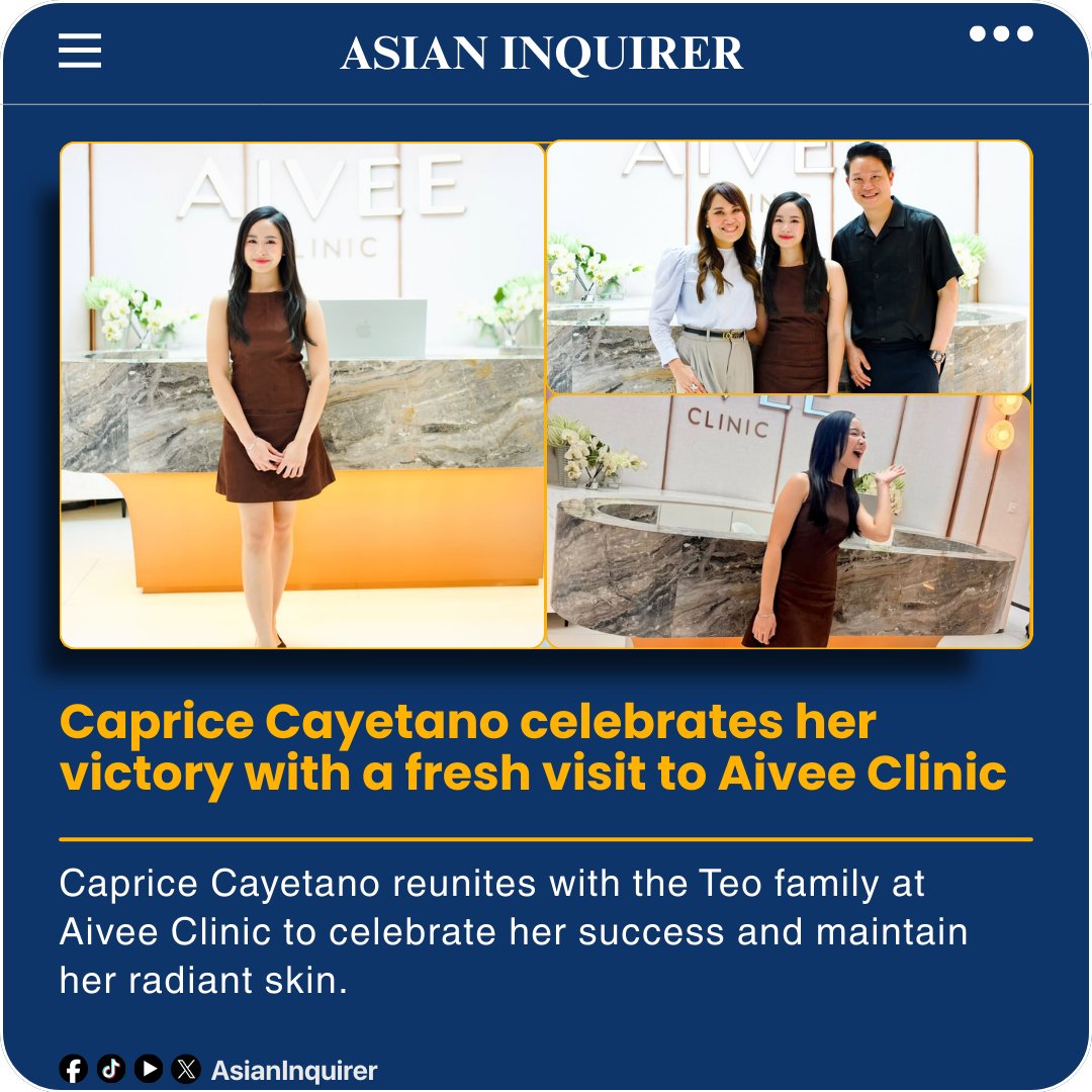 asianinquirer's tweet photo. GMA Sparkle artist Caprice Cayetano recently visited the Aivee Clinic following her major reality television victory.
She secured the title of Big Winner for Pinoy Big Brother Celebrity Collab Edition 2.0 on February 28.
#CapriceCayetano
#PBBCollabEdition
#AiveeClinic https://t.co/eDoTSrFoYR