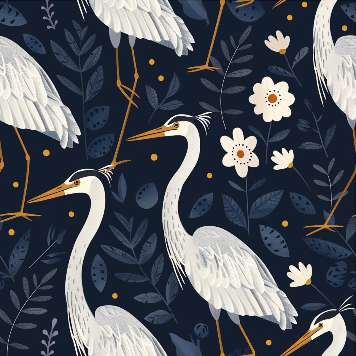 RalfiesDesign's tweet image. Elegant cranes take flight against a dark, moody background in this whimsical fabric design. Delicate blooms and lush botanicals create a serene, nature-inspired pattern.

#FabricDesign #HomeDecor #BotanicalPattern #FloralFabric #CreativeDesign