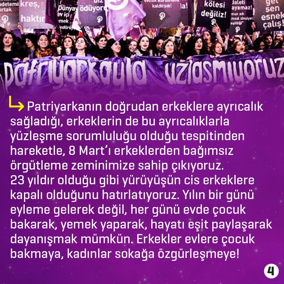 8MartYuruyus's tweet photo. Temel amaç, örgütlü-örgütsüz, grup halinde veya tek tek gelen kadınlar olarak kendimizi ait hissedebildiğimiz, patriyarkaya karşı feminist sözümüzü, bunun hayatın her alanıyla nasıl kesiştiğini ikinci planda tutmaksızın, doğrudan kurabildiğimiz bir alan olarak kalmasını sağlamak. https://t.co/M49Qwn3u1u
