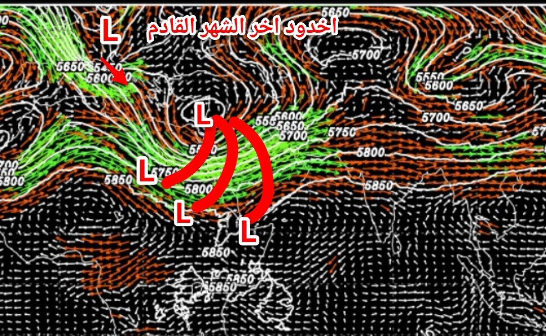 morjan99's tweet photo. حيث يتمركز المخفض شمال البحر الابيض المتوسط هذا هو الوضع السائد حاليا إلى يوم السبت واحد تلو الأخر 
و #مؤشرات_و_متابعة بأخدود أخر الشهر القادم 
الله أعلم https://t.co/YxSwPzrkpI