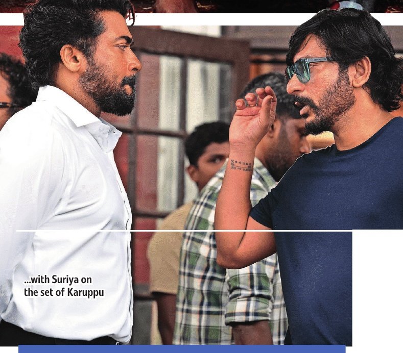 CinemaWithAB's tweet photo. Today's interview of #RJBalaji:

"I started writing #Karuppu in August 2023. My idea grew bigger & I needed a very big star ⭐. When I narrated this story to @actorvijay sir, he asked if it could be done immediately. He was also looking for something in my style, a lighter, family entertainer🤞. I told him I'd need more time, and he also moved into politics🤝. But I was very happy, because during the discussions with him, the script took multiple turns. Then I narrated the same story to #Suriya sir💥"