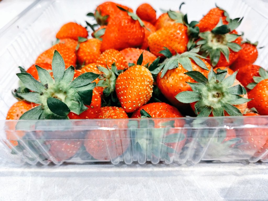 StrawberryLB1's tweet photo. 見切り品ということで、たくさんのいちごを300円で買ったの。嬉しい🍓 https://t.co/ejWZBBsYsu