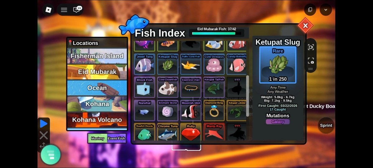 X_Ibo11's tweet photo. RANGKUMAN EVENT EID MUBARAK FISH IT
(Karna gw gabu)

1. Ada spot baru buat dapetin ikan limited lebaran dan SC baru KETUPAT WHALE
2. Ada NPC baru buat dapetin BOX(?)
     Tugasnya: kalian harus nangkap total 100 ketupat slug (ikan rare) di spot ketupat whale

10 slug = 1 box https://t.co/OEzjRxsDxu