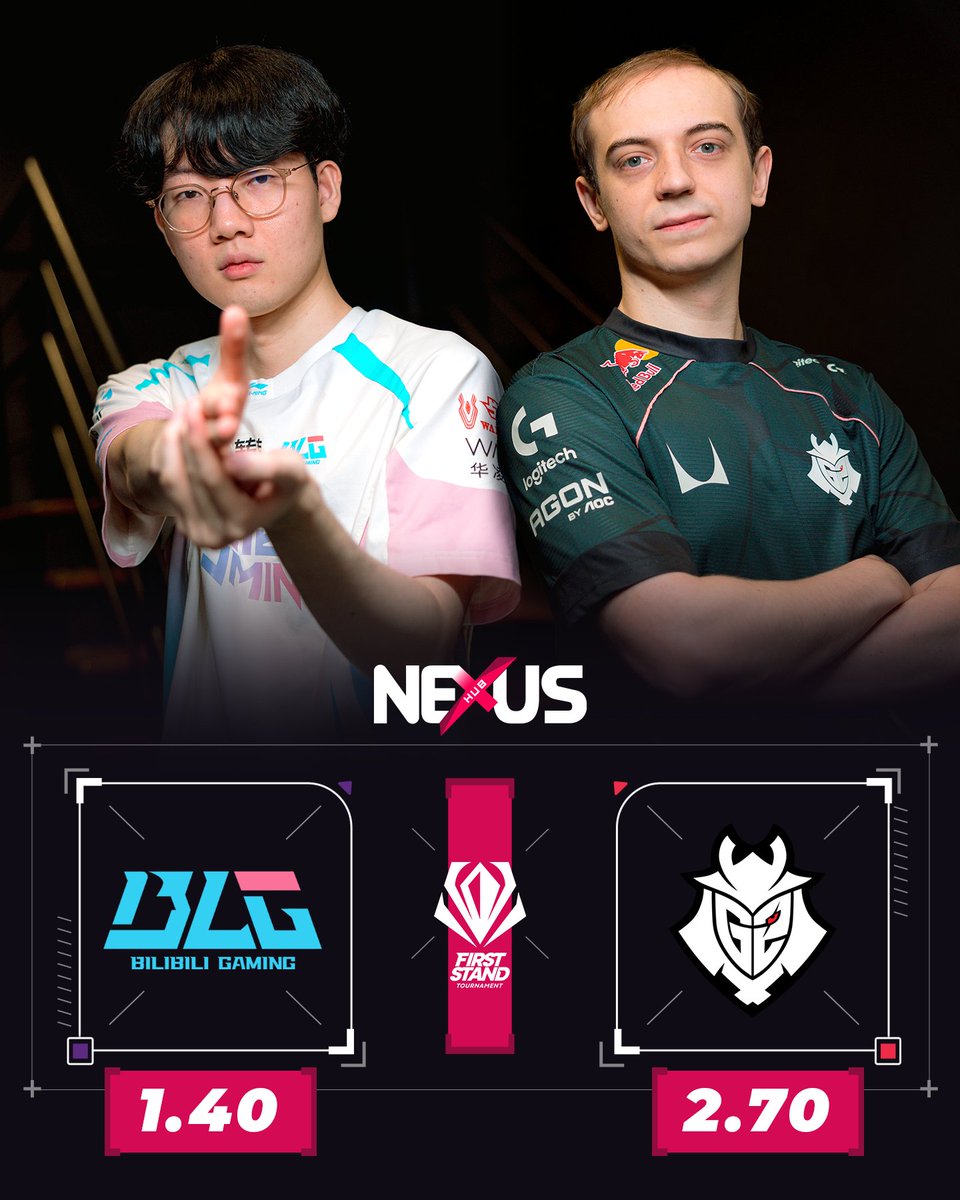 NexusHubr's tweet photo. Final amanhã cedo! 🔥

Bilibili Gaming vs G2 Esports promete MUITO! 👀

Fica de olho nas odds… pode pintar aquela oportunidade! 🍫💰

#FirstStand #LoLEsports #BLG #G2Esports #EsportsBrasil #Apostas https://t.co/2OJNeMex23