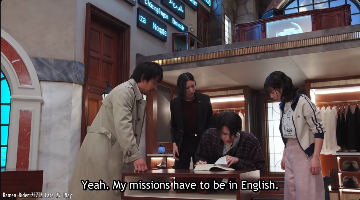 The 1st thing he did after getting his ass beat is looking up English words so he can name his mission lol