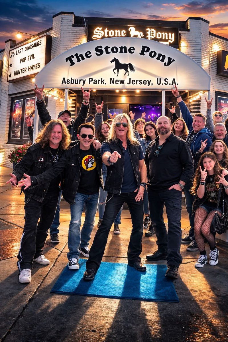 romeodelight1's tweet photo. Here we are outside The Stone Pony with some friends, getting ready to head in and tear the place up! #thestonepony #asburypark @romeodelight1 #vanhalentributeband https://t.co/4WkjGa2oK1