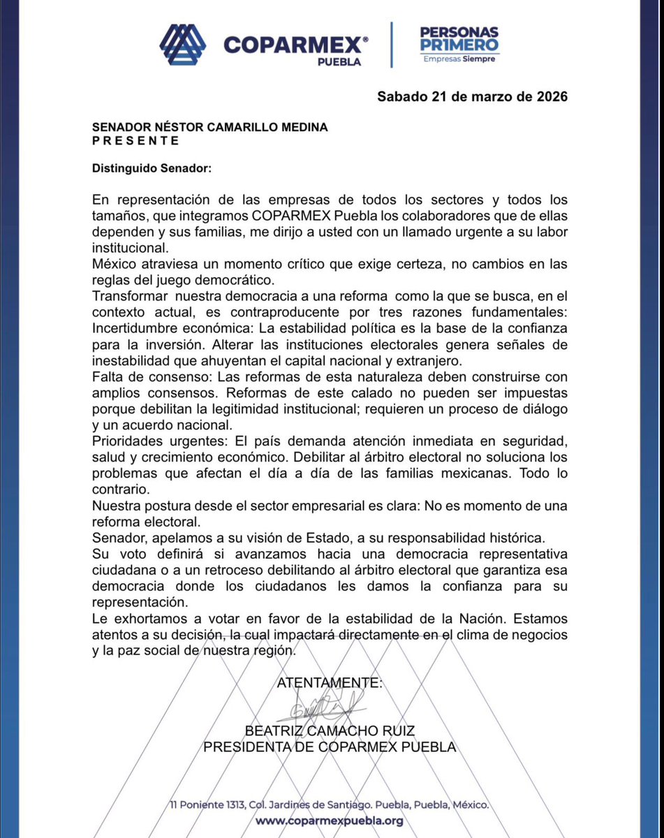 COPARMEX Puebla tweet media