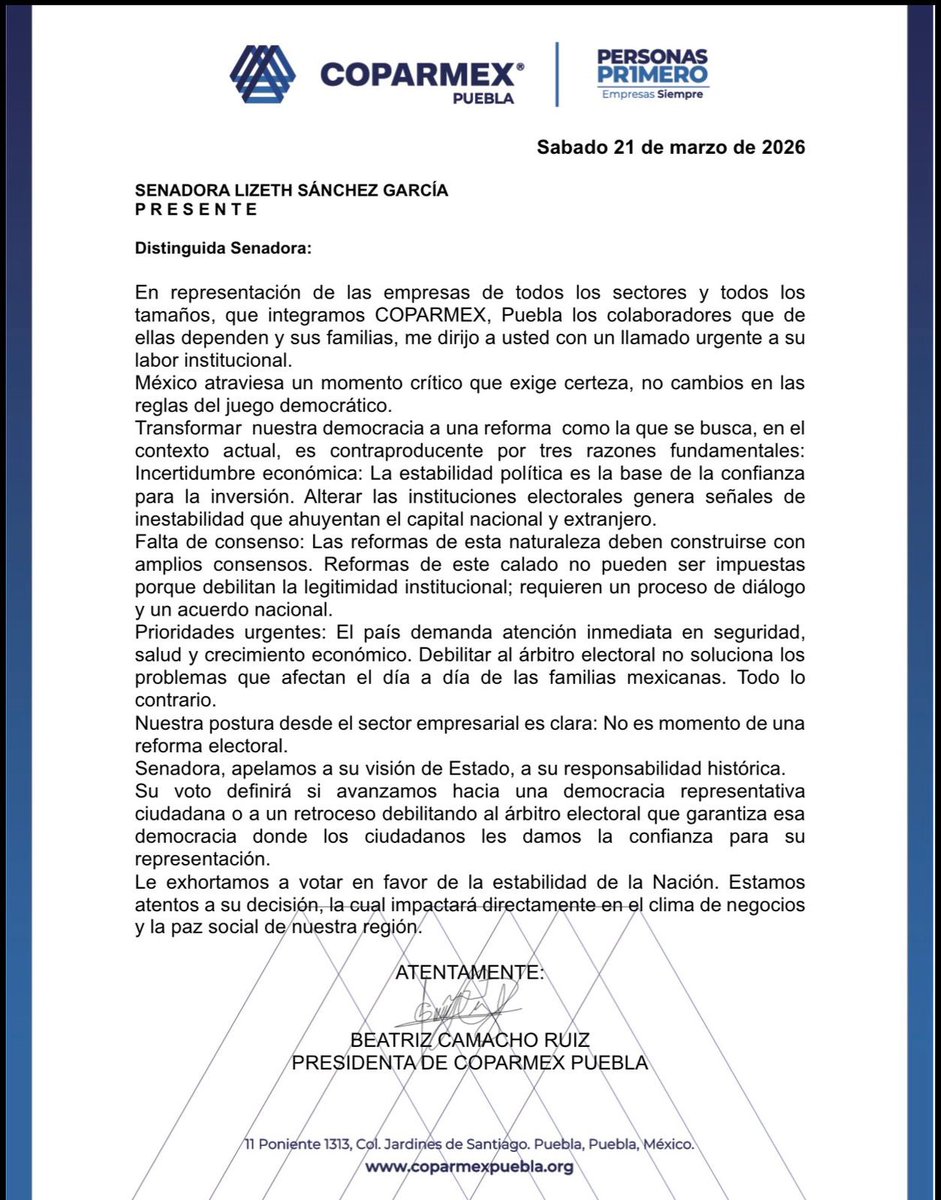 COPARMEX Puebla tweet media