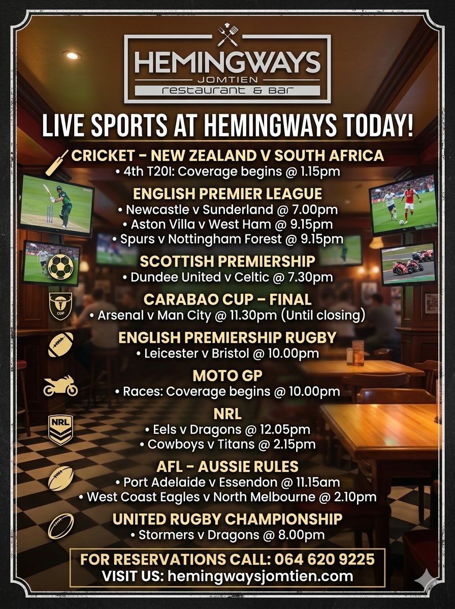 Hemingways • Jomtien tweet media