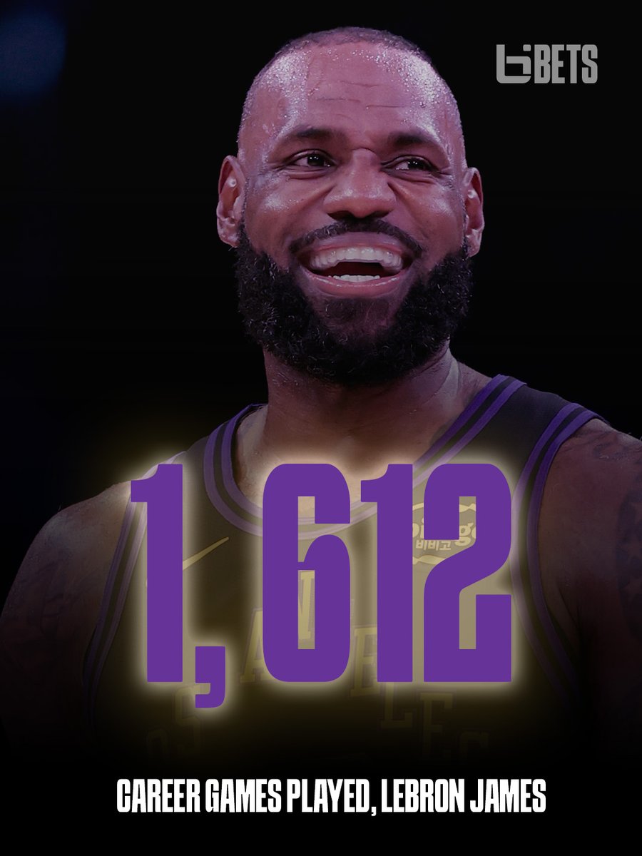 BallislifeBets's tweet image. HISTORY FOR LEBRON JAMES 👑 

LeBron has played the most games in NBA HISTORY with 1,612!!!!

Congrats to the King on this major milestone!

#nba #lebron #lakersnation