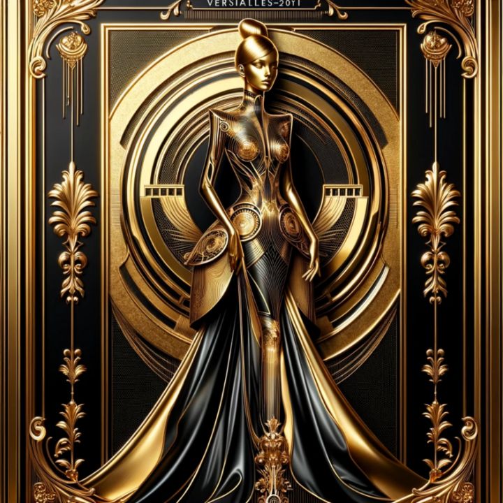 Art of the Day! "Gold Futuristic Haute Couture Lady P". Buy at: ArtPal.com/goldpaintings?…