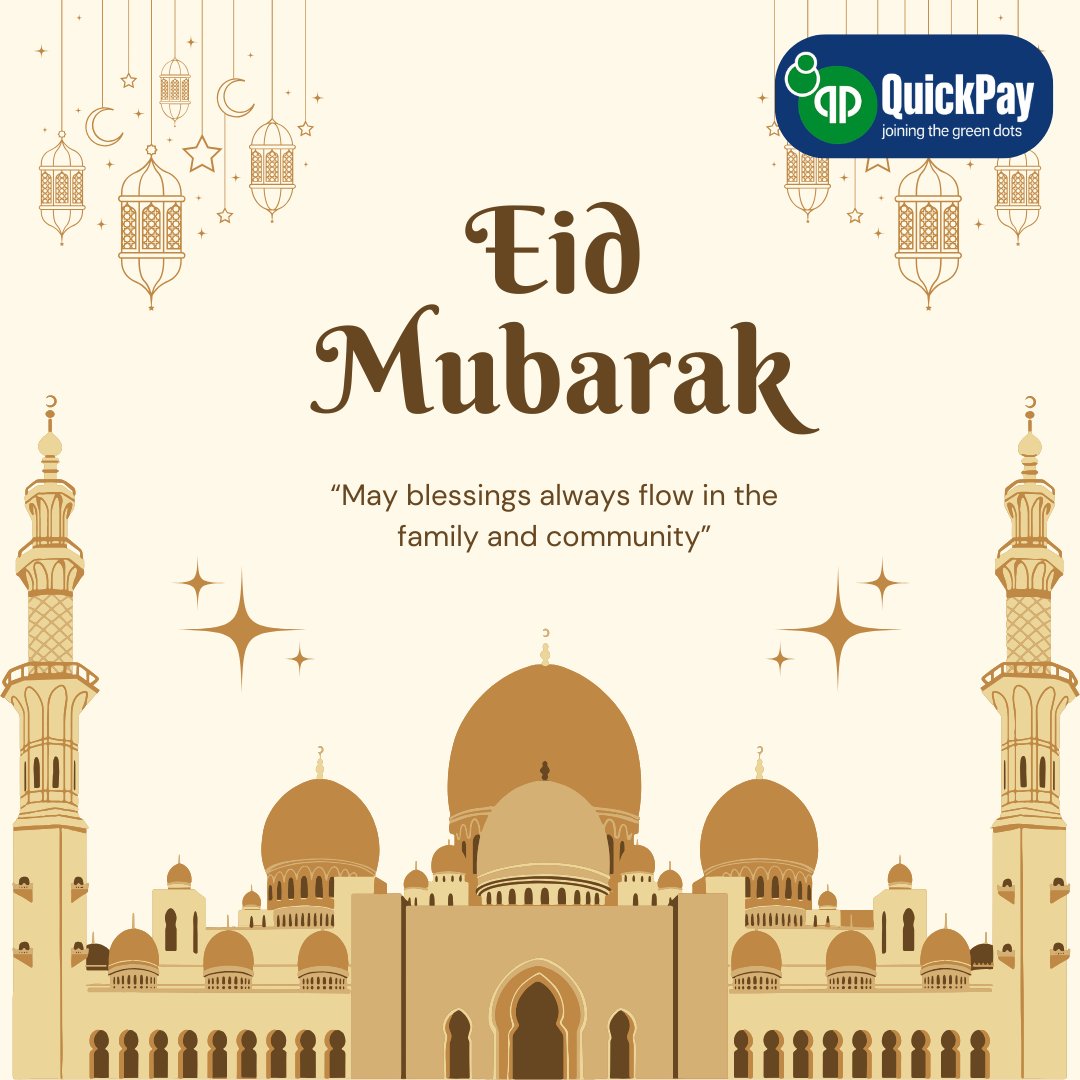 Quick_pay1's tweet photo. ✨ Celebrating togetherness, gratitude, and new beginnings this Eid 🌙

May this beautiful occasion bring peace, prosperity, and happiness to you and your loved ones. Let’s continue spreading kindness and positivity in every step we take.

Eid Mubarak from Team QuickPay 💚 https://t.co/al1sN1Dkgq