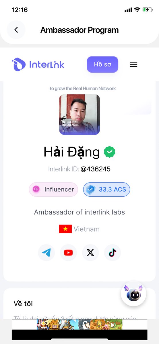 Hải | InterLink Ambassador - ID :436245 tweet media