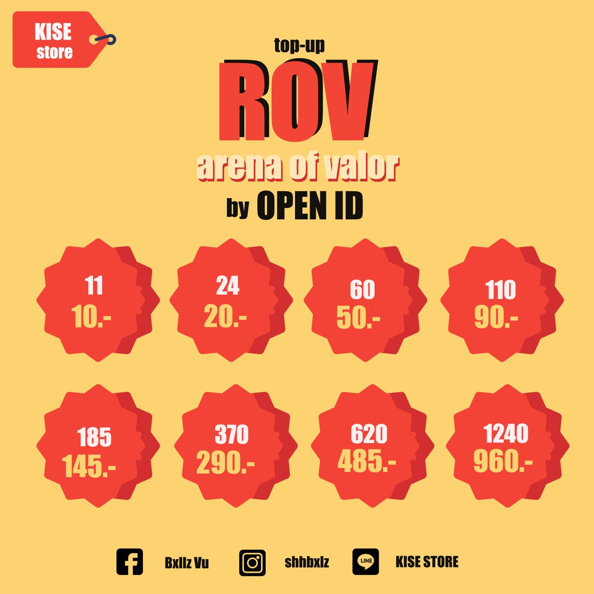 notserx's tweet photo. OPEN  ㅡ ♠️ 𝐤𝐢𝐬𝐞 store ｡ 
  ˻ บริการรับเติมคูปอง rov ผ่าน open id ˼
 ⚡ 𓏳 เติมเอง ปลอดภัย ไม่มีรีฟัน 
 ⚡ 𓏳 รอคูปองเข้า 1 - 5 นาที
 ⚡ 𓏳 bank | wallet
 ⚡ 𓏳 เติม 48 cp ขึ้นไปรับ 1 แต้ม
  
 dm : @12994k_r or line : https://t.co/jZPa4eK878 

#rov #rovth #เติมเกมrov https://t.co/5yx2yXc4dk