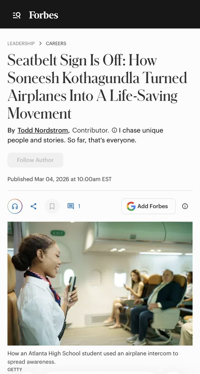 AmLungCSI's tweet photo. We are thrilled to share that  Soneesh Kothagundla (@soneeshkk ), one of ALCSI's very own high school student superstars, was recently featured on Forbes (@Forbes ) for his #lungcancer advocacy efforts! On multiple flights, Soneesh has given public service announcements on lung cancer to all passengers, encouraging them to get #screened! He has also worked with billboard and advertising companies to get screening information on over 175 billboards and bus shelters nationwide! Over 94 million individuals have seen or interacted with these ads. We are SO proud of Soneesh and can't wait to see all the incredible initiatives he will lead in the future!!

Check the story out!
https://t.co/2mvyXRjEgk