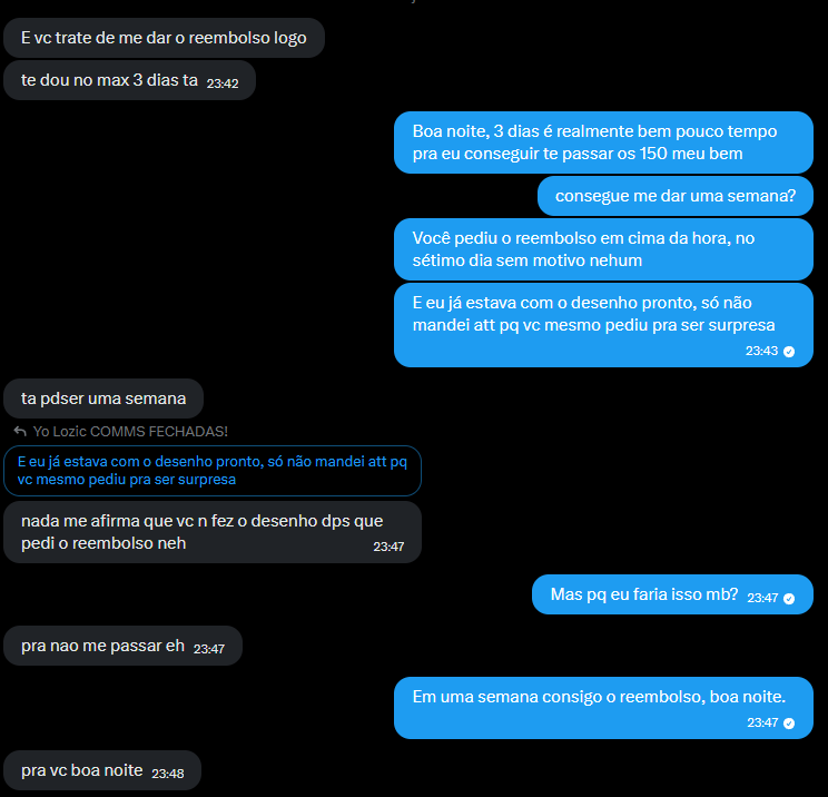 Yo Lozic COMMS FECHADAS! tweet media