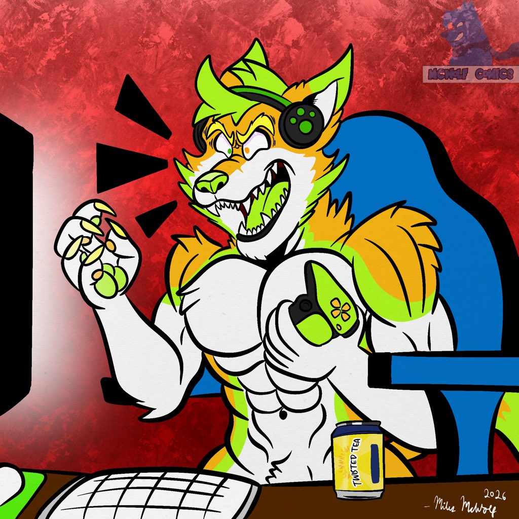FMcwolf's tweet photo. March Pawtreon Sketch Reward #2

The second prize this month was another inked and colored version of a sketch prize from before! Featuring my buddy Citrix raging while gaming and we’ve all been there XD 😆. https://t.co/oFFUYeqvEH