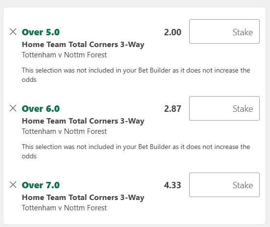 TipsCentral2026's tweet photo. Also looking at Spurs corners, since the new manager has come in they have had 2,8,6,4 corners in the league. This is a huge game for them, as it can create a gap between them and the bottom 3 competing against a relegation rival. With them being at home, I expect them to start fast!

Units advised:
Over 5=1.25 units
Over 6=0.5 Units
Over 7=0.25 units