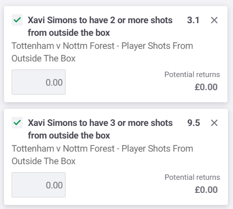 TipsCentral2026's tweet photo. Xavi simons has had 22 shots from outside the box in 17 starts in the league this season, with 7 of these being on target.

Units advised:
2 shots=1.25 units
3 shots=0.5 units
1 shot on target=1 unit
2 shots on target=0.25 units https://t.co/vRtDxh3uub
