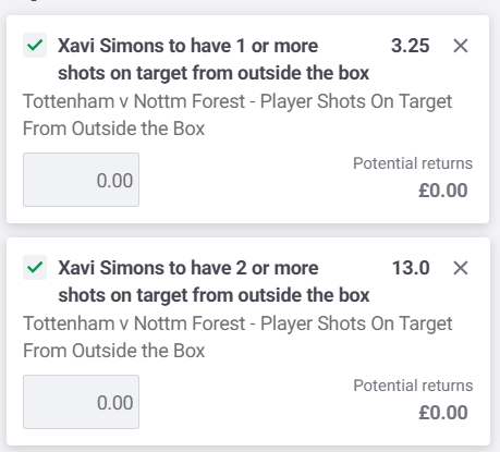 TipsCentral2026's tweet photo. Xavi simons has had 22 shots from outside the box in 17 starts in the league this season, with 7 of these being on target.

Units advised:
2 shots=1.25 units
3 shots=0.5 units
1 shot on target=1 unit
2 shots on target=0.25 units https://t.co/vRtDxh3uub
