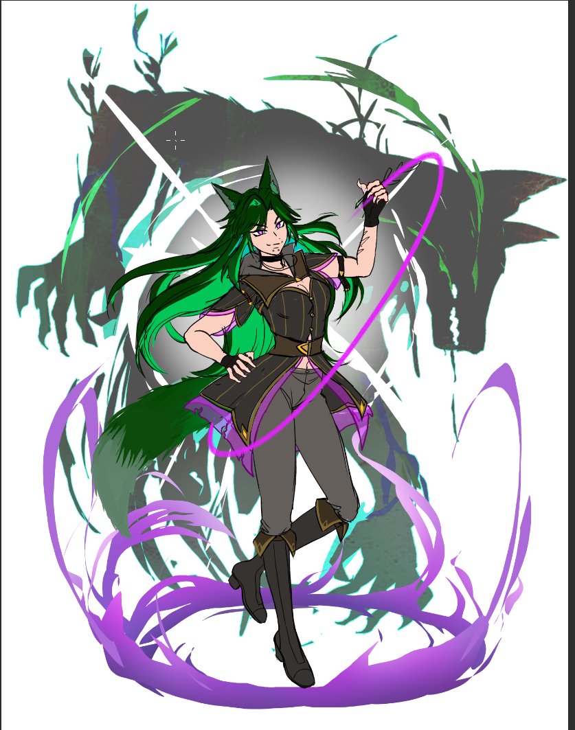 artblock02's tweet photo. Hello! I am Eva Art Blackwater! In my isekiaed world my internet name was Artblock2. An aritis who works on art and comics for a living. 
Here in this new world I am a lycan wich who does the dame damn thing, i just look cooler and got powers. 

🐺🌿🎨 : #Eva_Inkling https://t.co/HE9YFOk9eQ