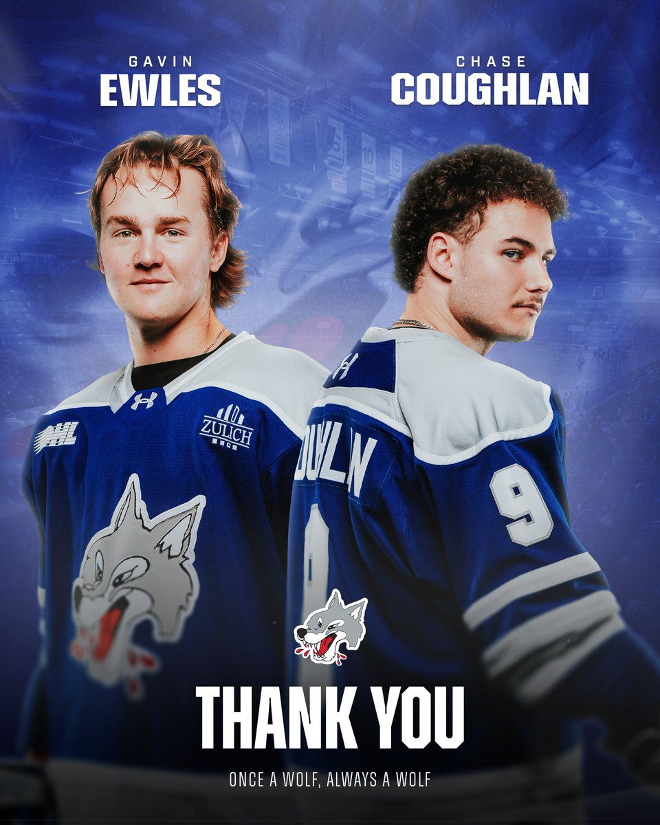 The 25-26 Sudbury Wolves Overage Group

Thank you,

Gavin Ewles &amp; Chase Coughlan

Once a wolf, always a wolf

#WolvesNation