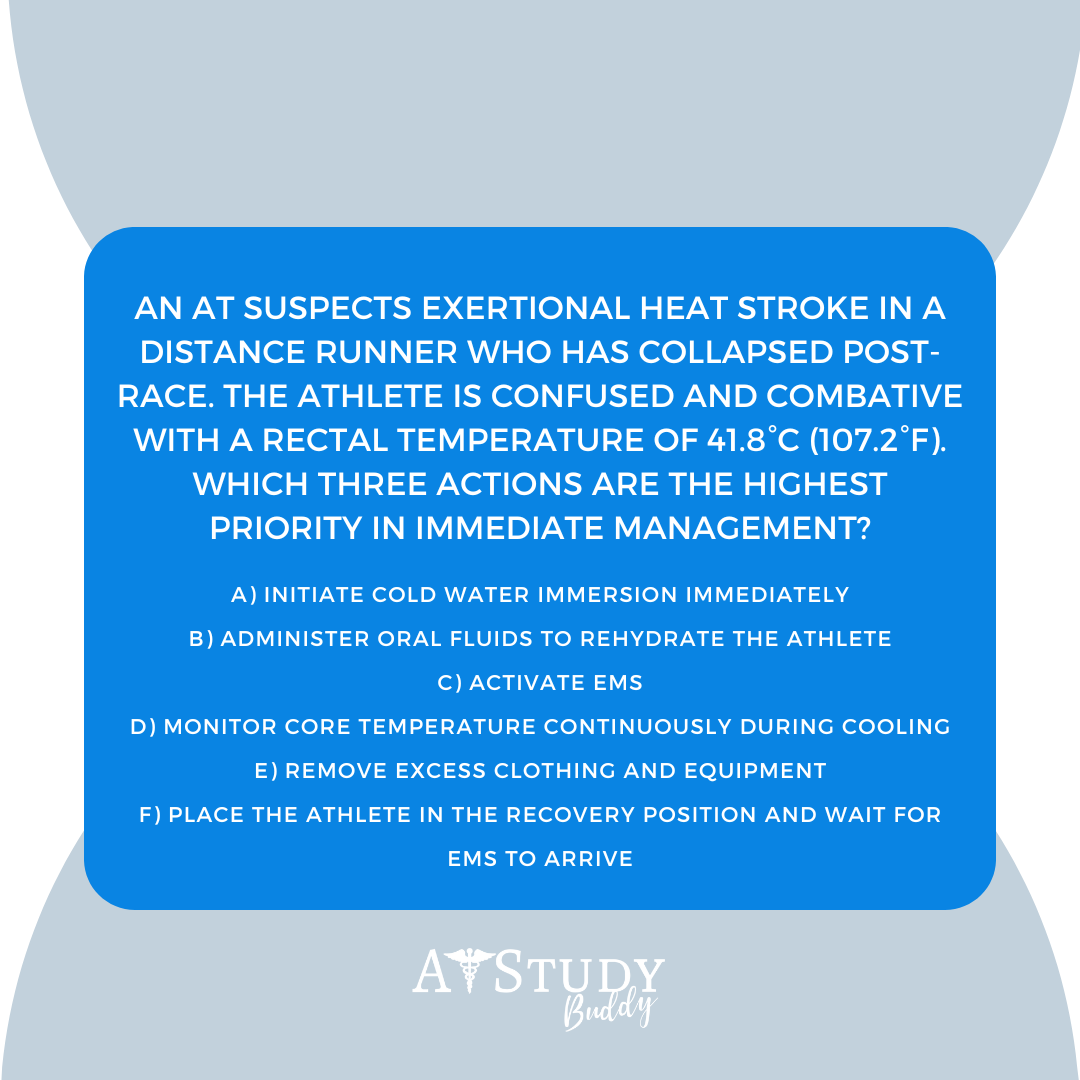 AtstudyB's tweet image. The correct answers to this question are:

A, C, E

#didyouknowthis #studyinghard #athletictraining